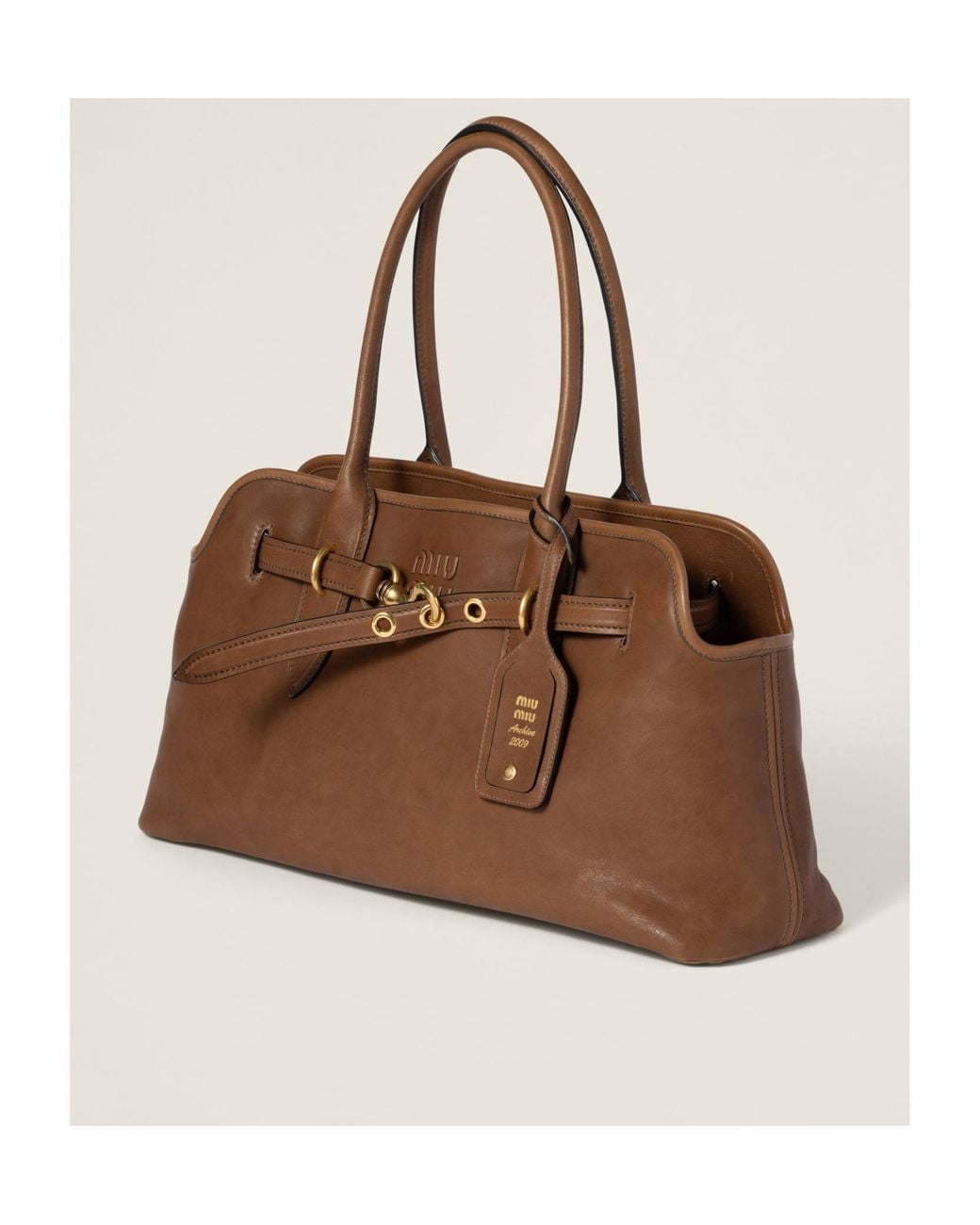 Miu Miu Brown Aventure Nappa Leather Bag