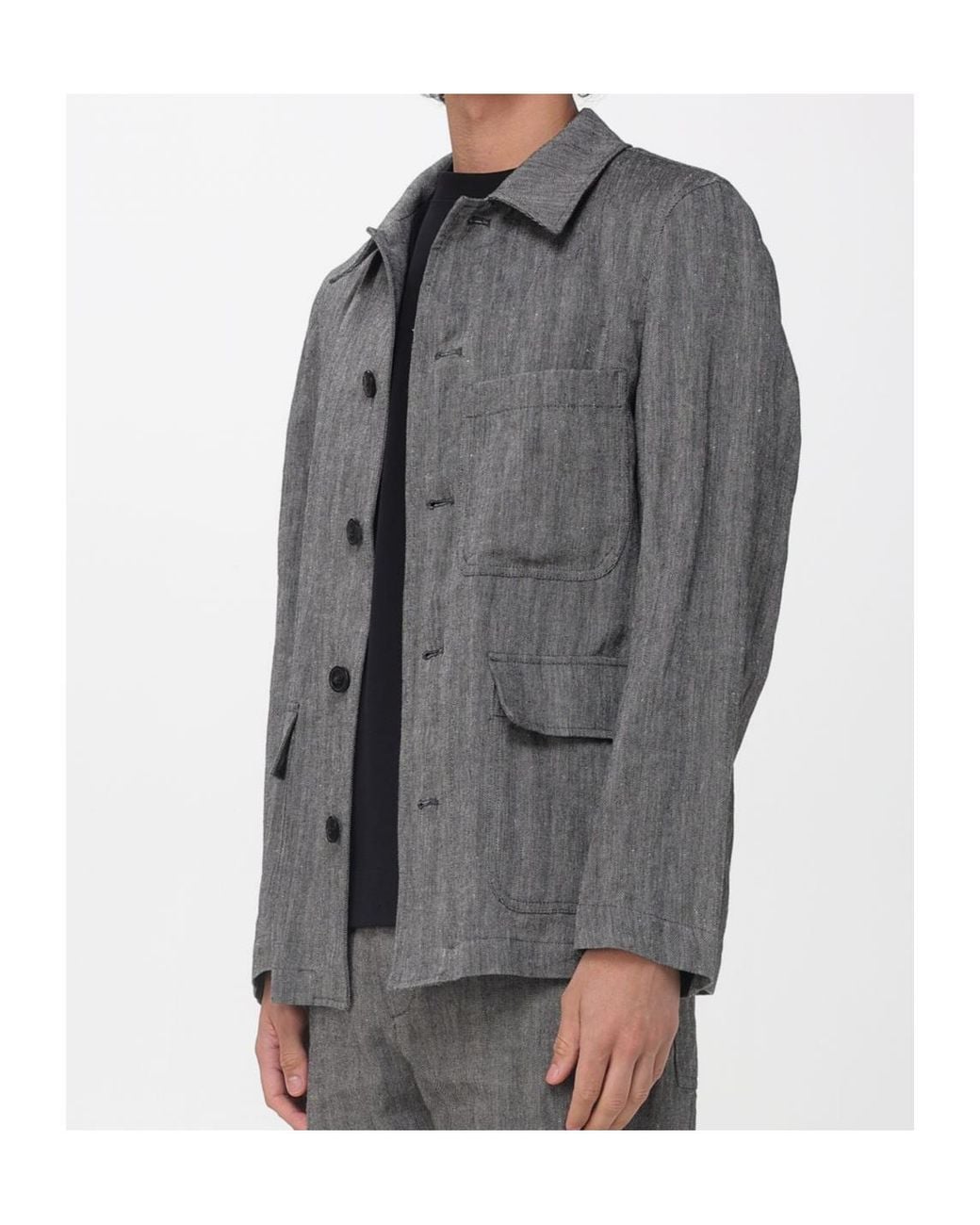 Dries Van Noten Gray Single-Breasted Casual Jacket for men