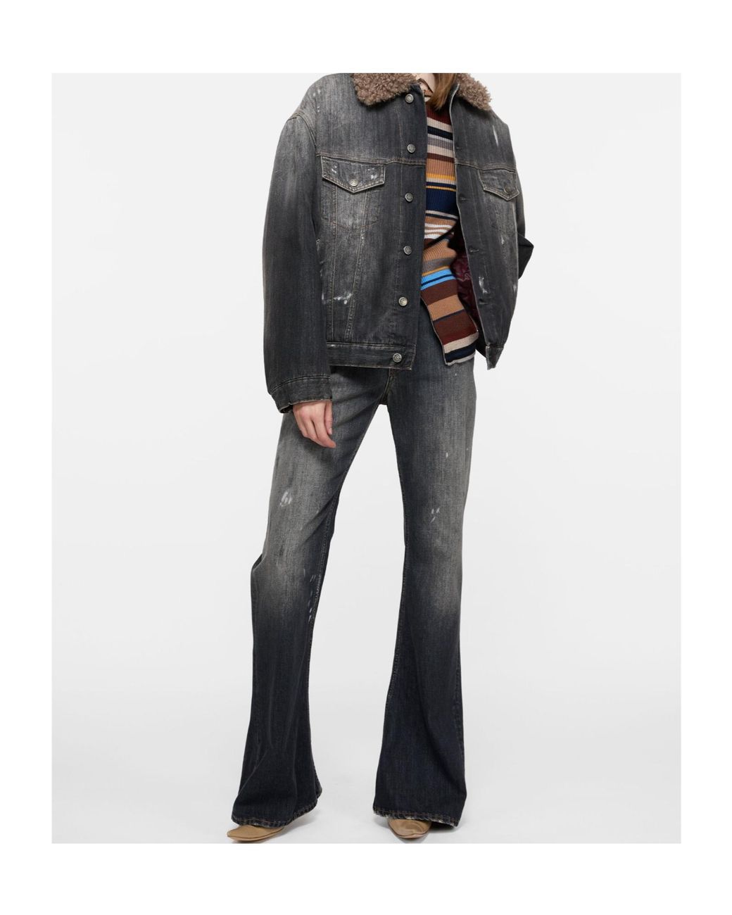 Acne Gray Logo-Patch Jeans