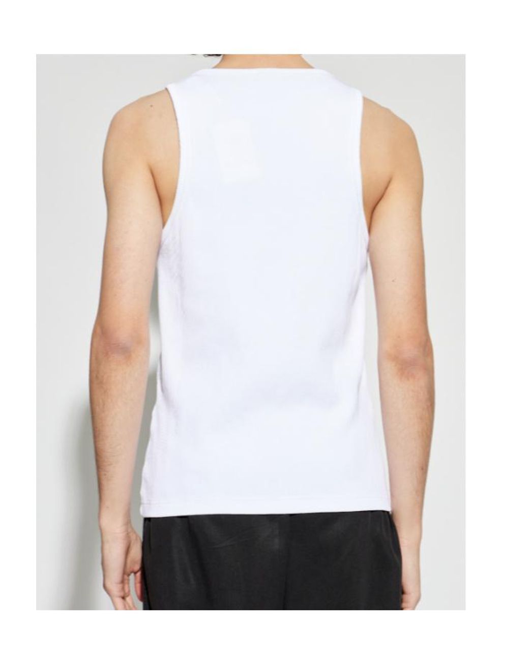 Casablanca White Ribbed Tank Top for men