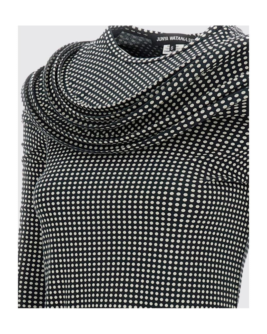 Junya Watanabe Gray Polka-Dot Long-Sleeve Top