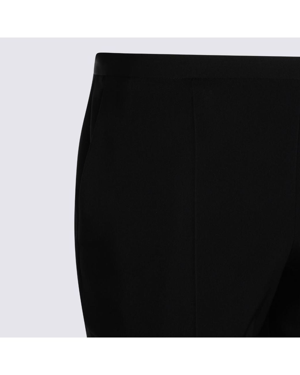 The Row Black Pressed Crease Straight Leg Trousers