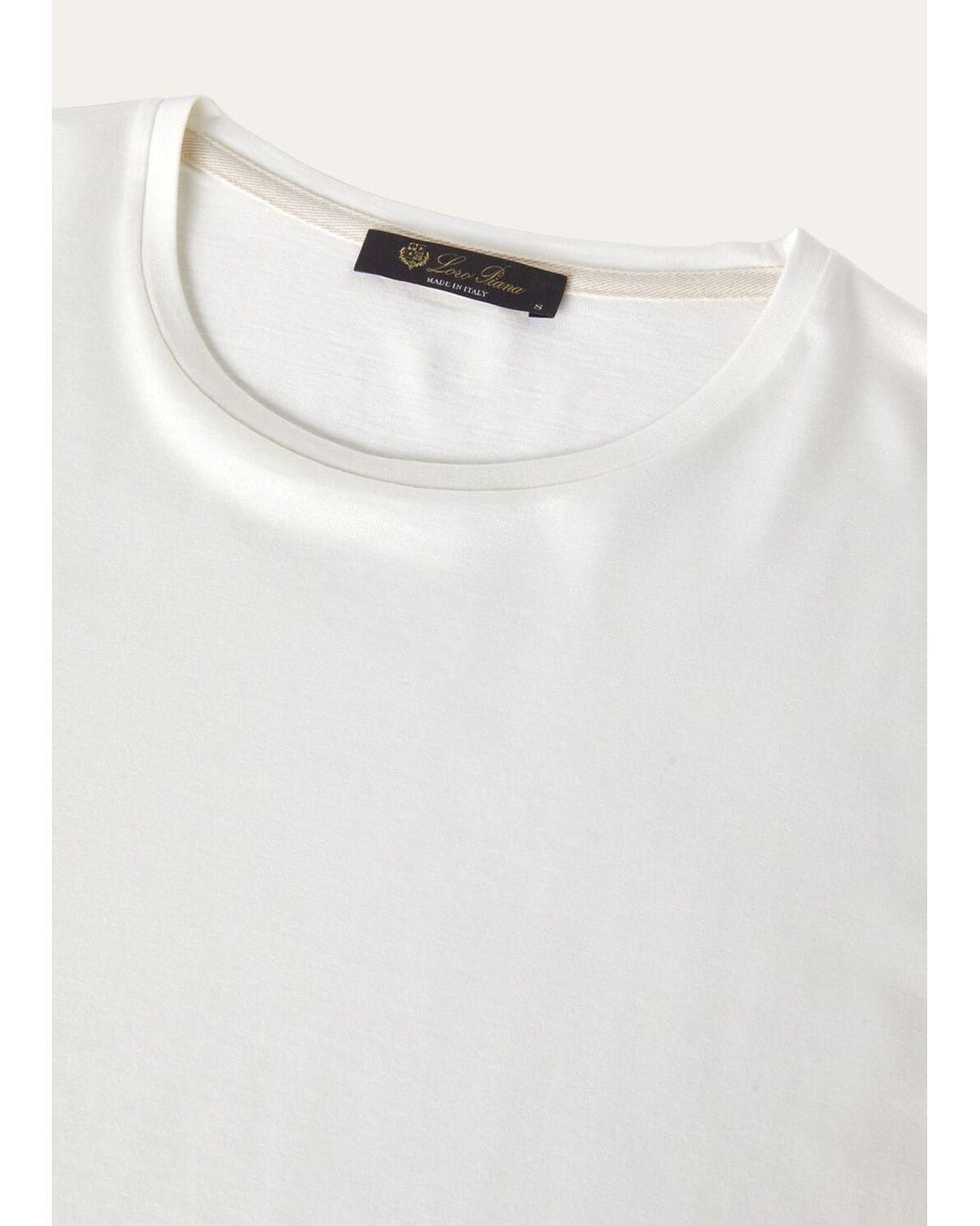 Loro Piana White Short-Sleeved Crewneck T-Shirt for men