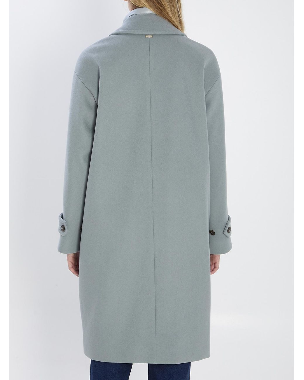 Herno Blue Single Breasted Padded Coat