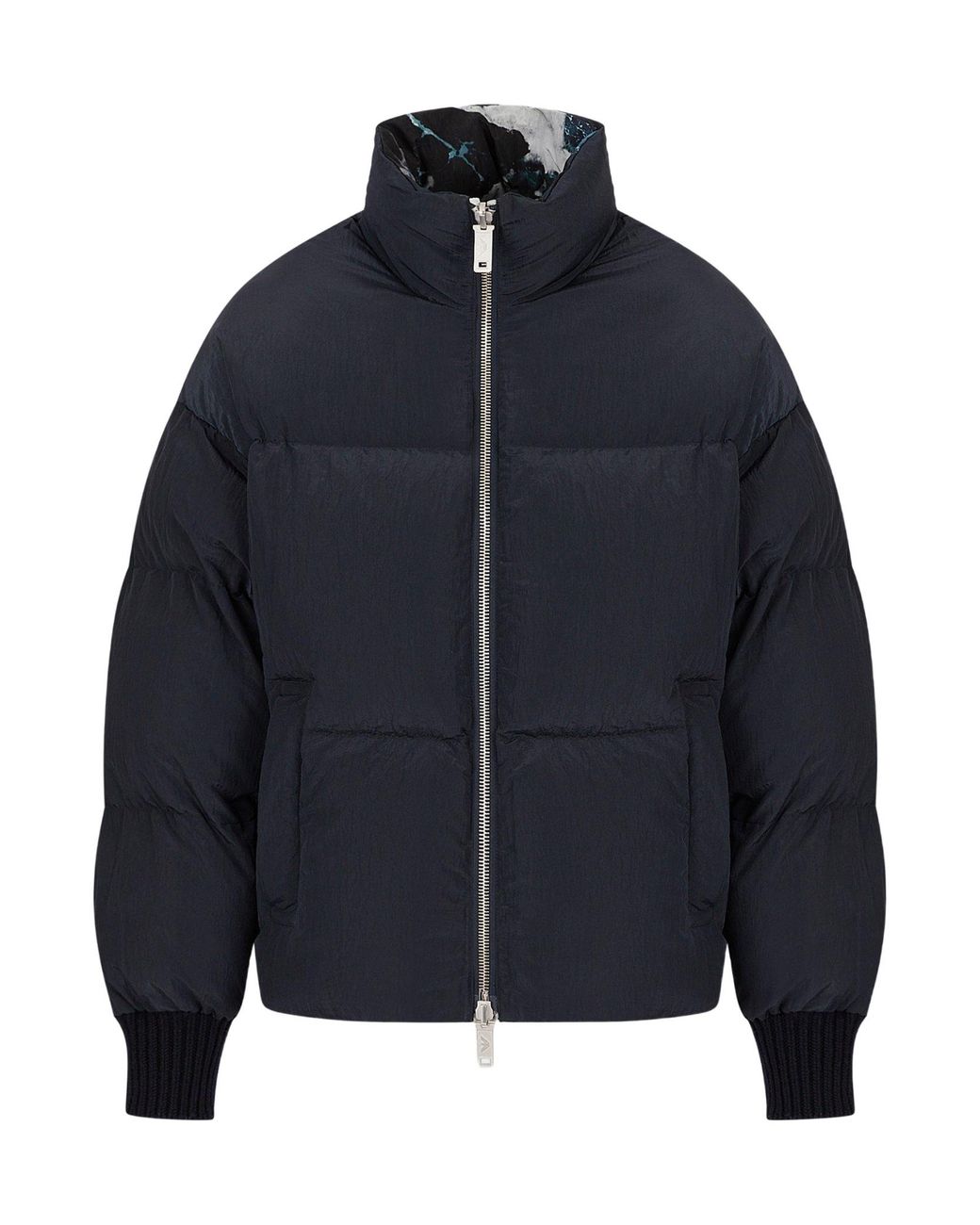 Emporio Armani Blue Stand-Up Collar Down Jacket for men