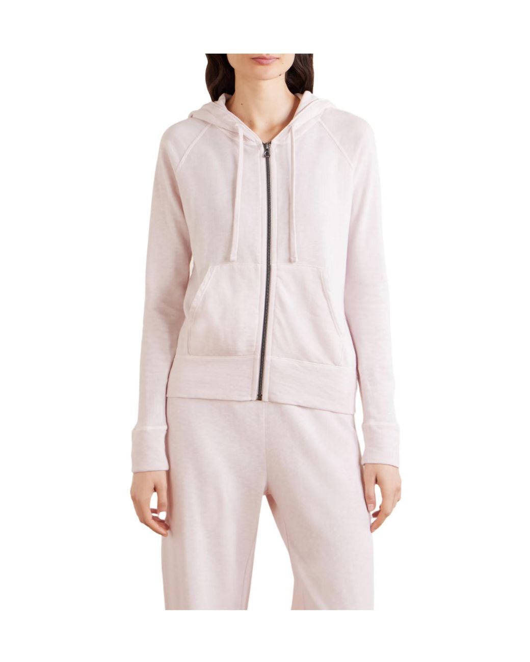 James Perse Pink Vintage French Cotton-Terry Hoodie