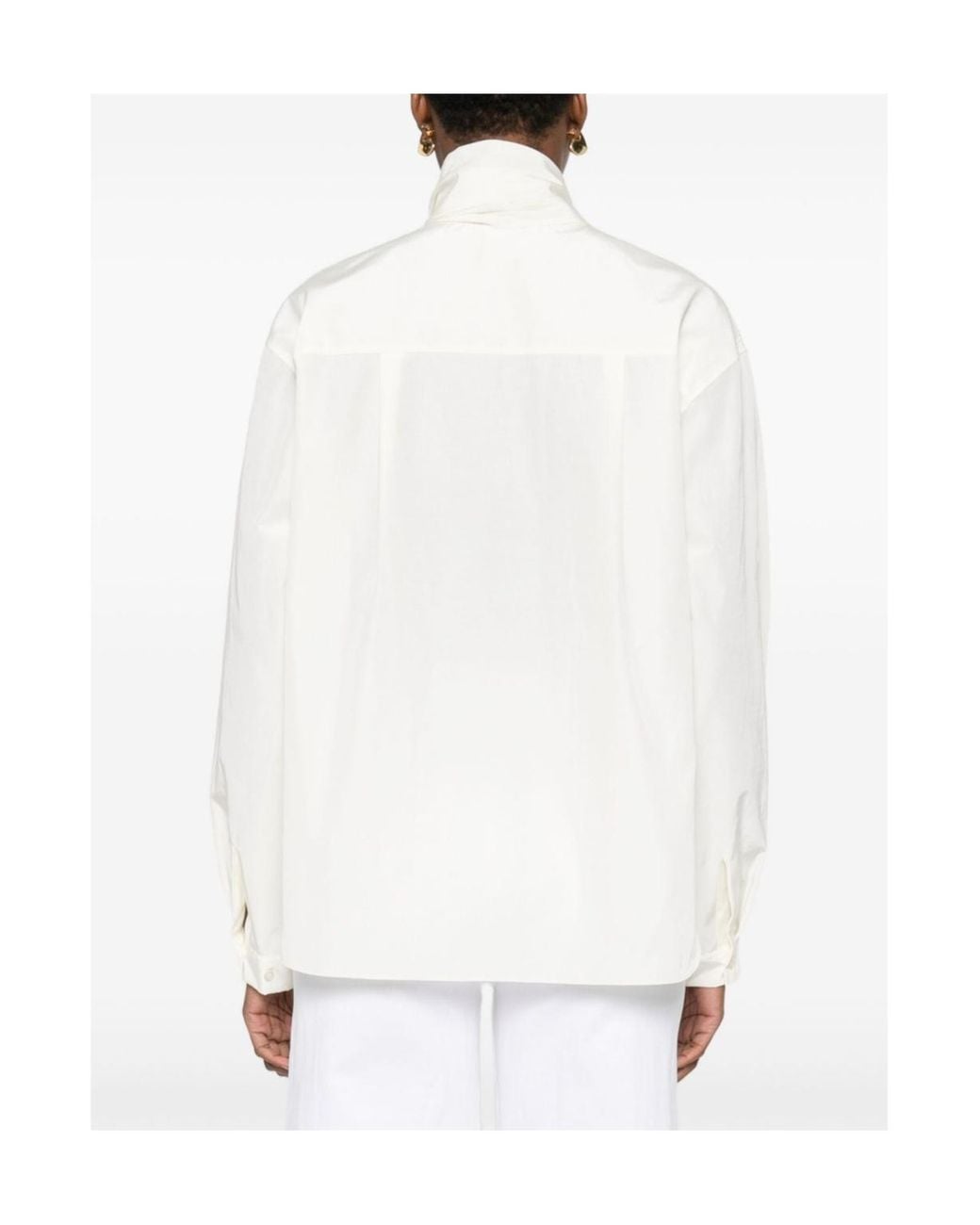 Forte_forte White Detachable Bow Shirt