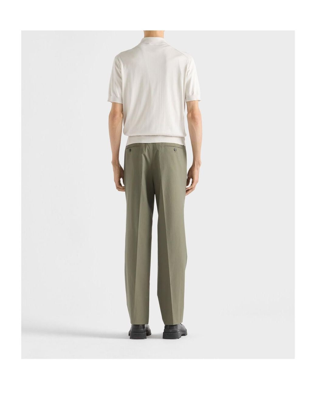 Prada White Short-Sleeved Polo Shirt for men