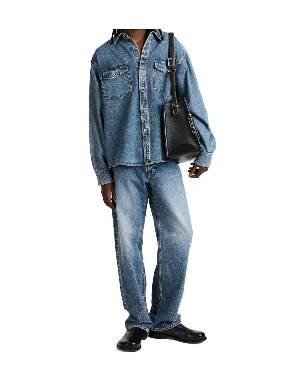 J.W. Anderson Blue Jw Anderson Logo Patch Denim Shirt for men