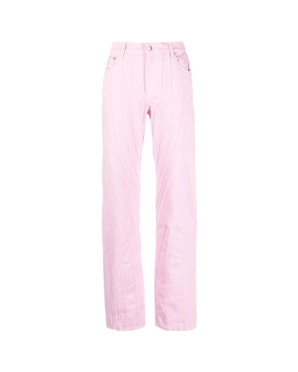 Mugler Pink Belt-Loop Jeans