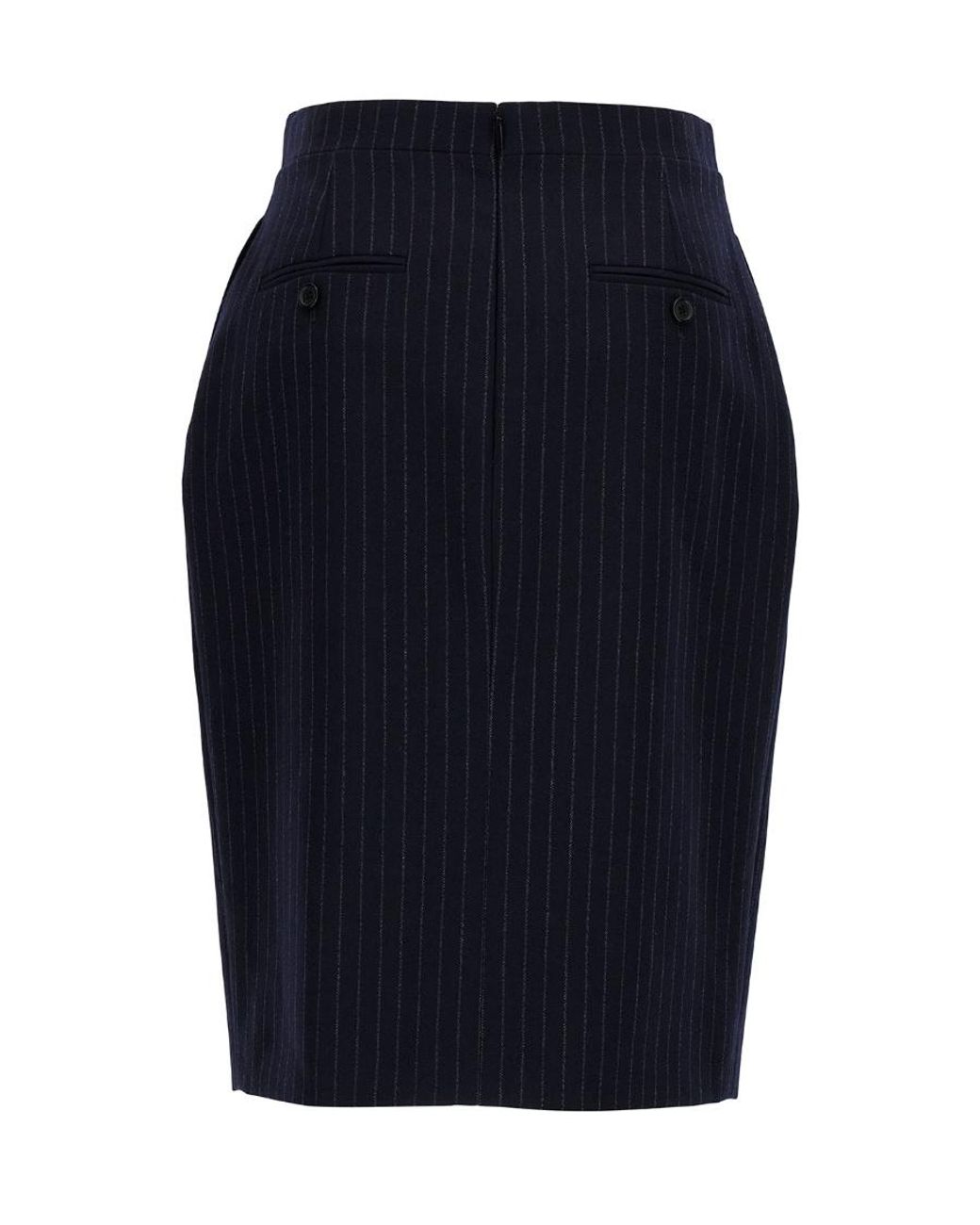 Saint Laurent Blue Striped Pencil Skirt
