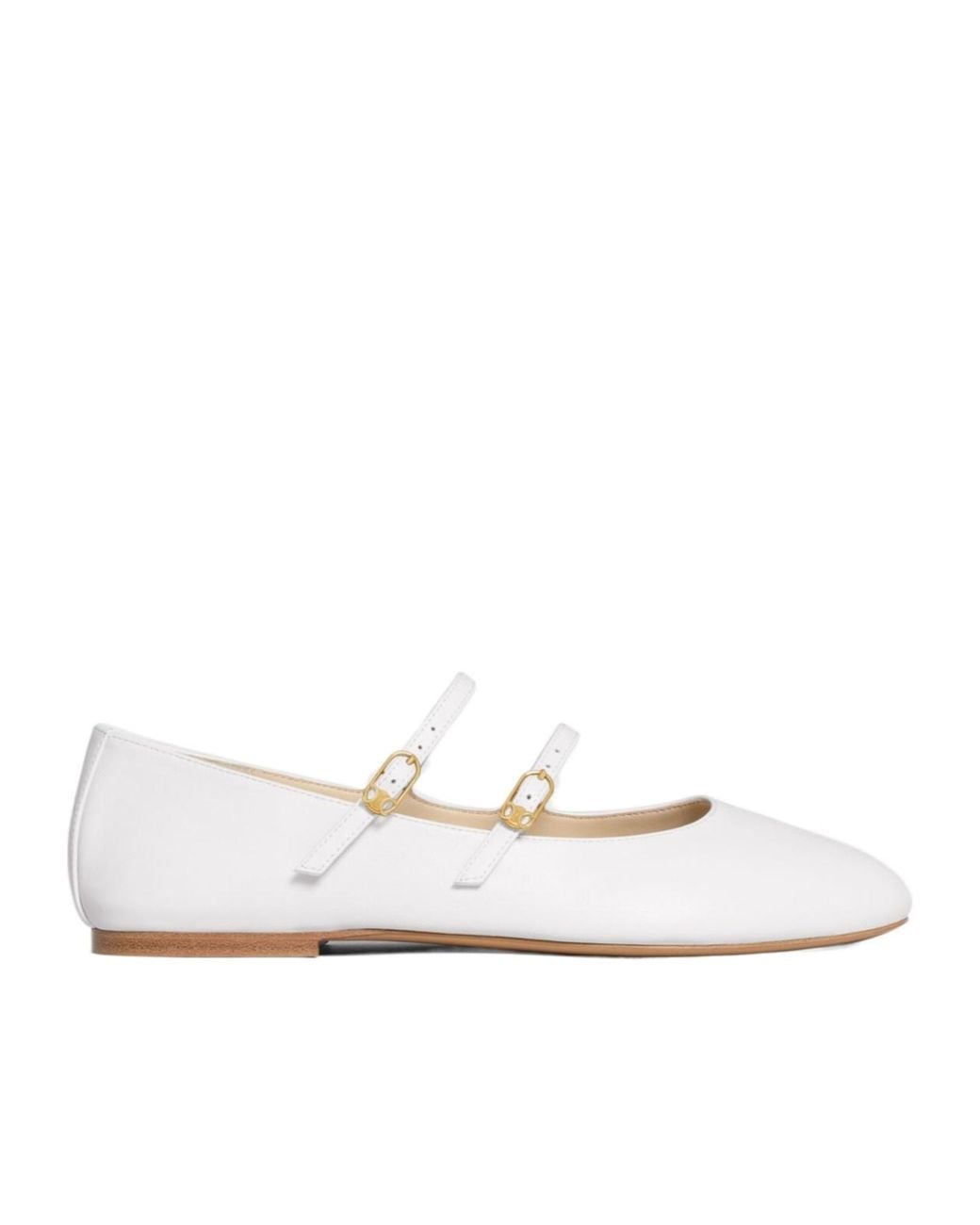 Céline White Les Ballerines Double Strap