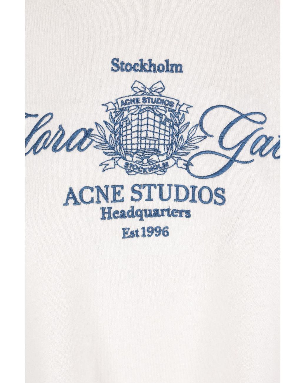Acne White Embroidered T-Shirt