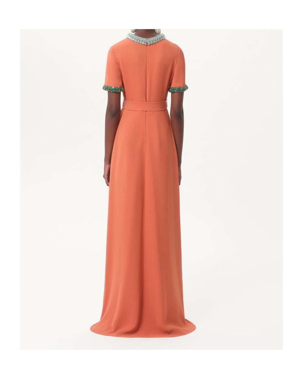 Valentino Orange Short Sleeve Dress