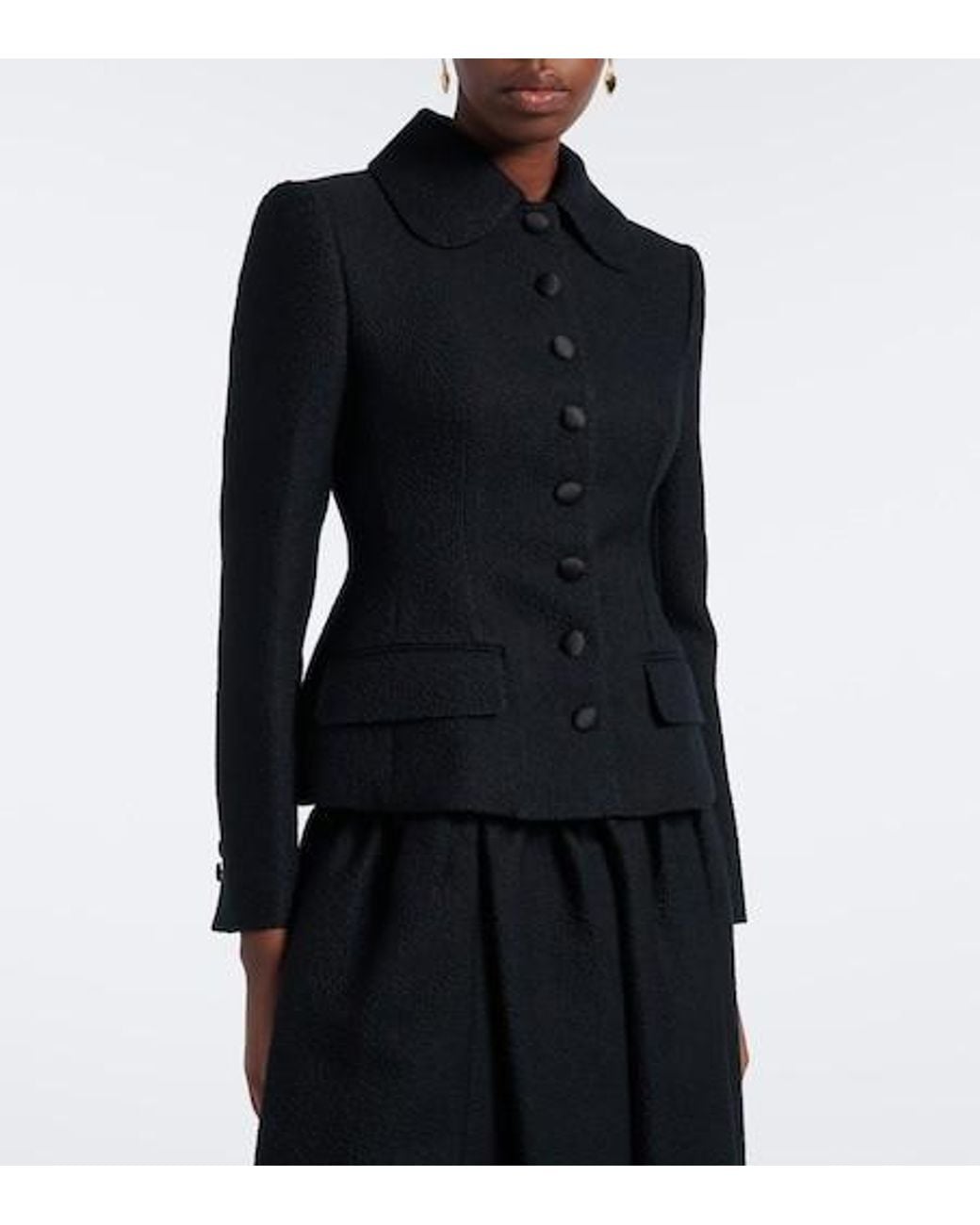 Dolce & Gabbana Black Single-Breasted Wool And Silk-Blend Blazer