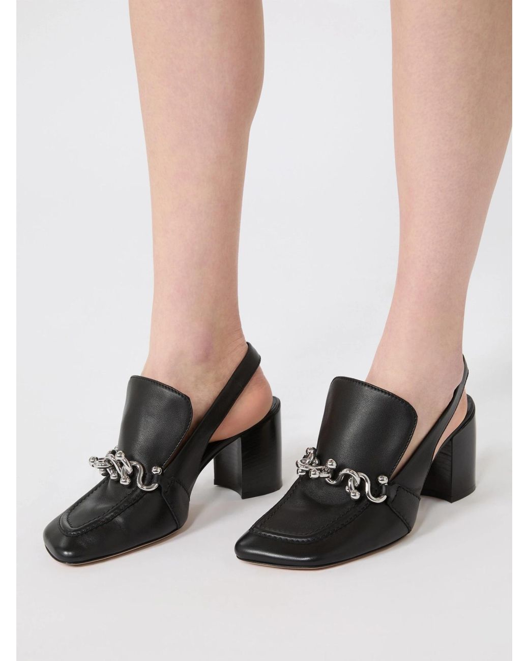 Sportmax Black Spxzamia Square Toe Heeled Mules