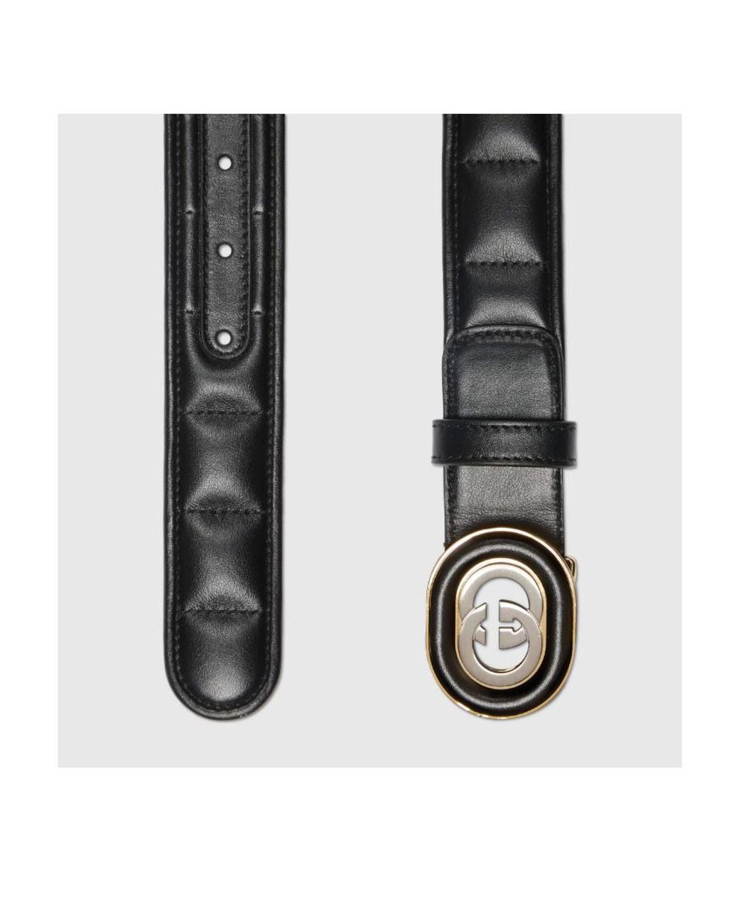 Gucci White Gg Buckle Belt