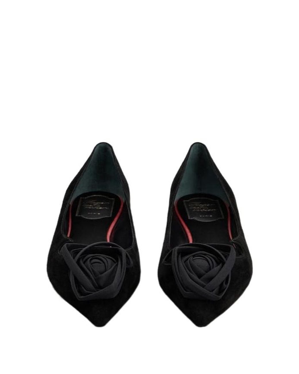 Roger Vivier Black Cut-Out Detailed Flat Shoes