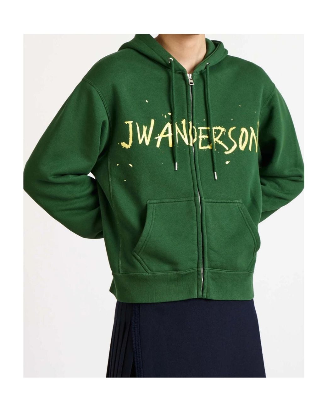 J.W. Anderson Green Jw Anderson Logo Printed Zip-Up Hoodie for men