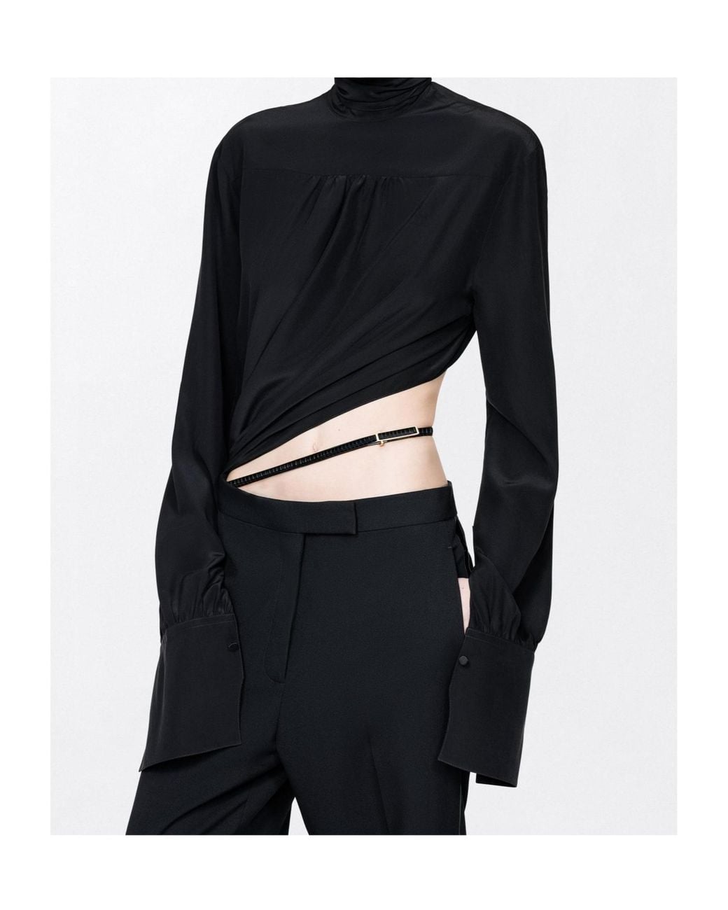 Tom Ford Blue Washed Silk Tuxedo Jumpsuit With Belt Detail