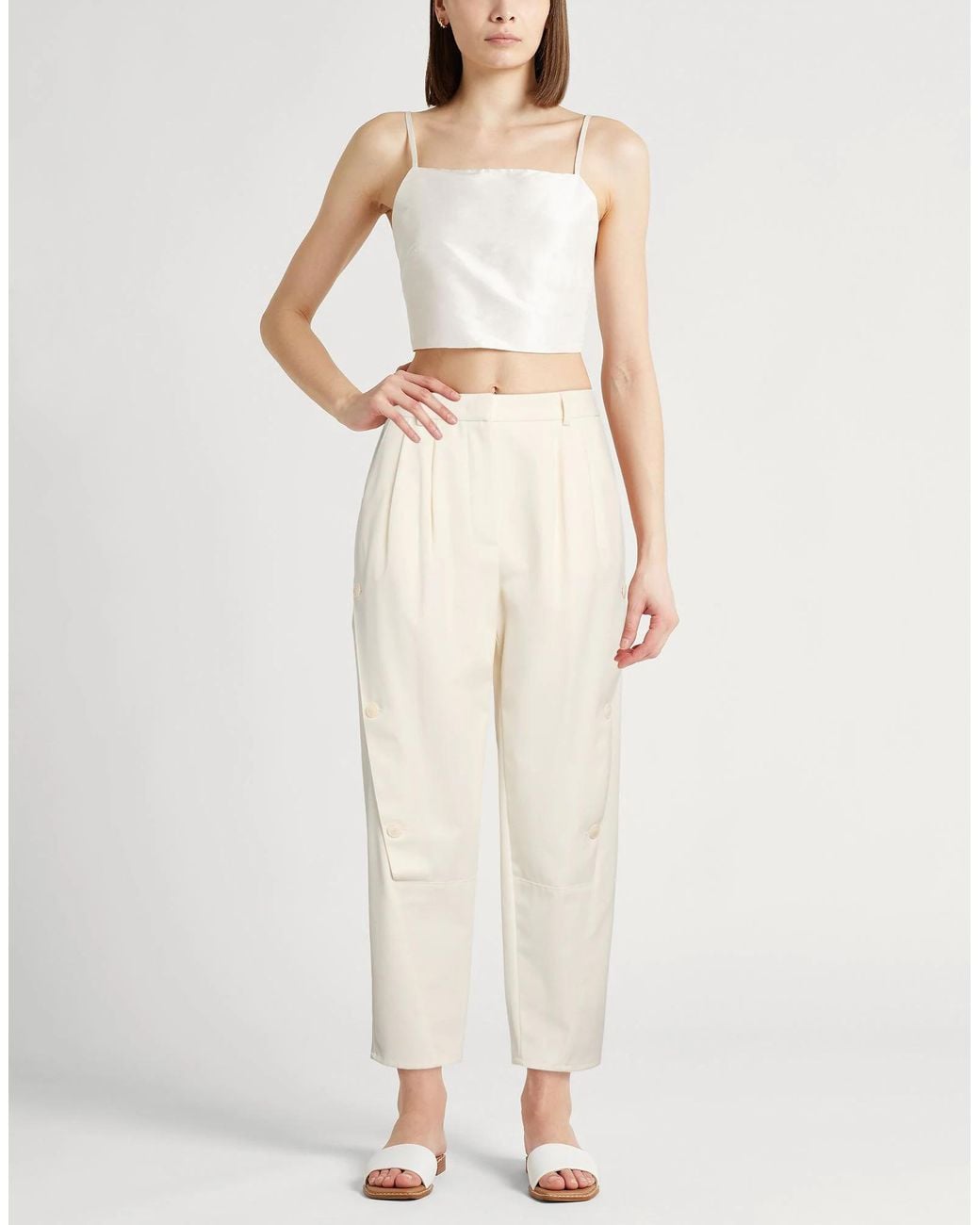 Max Mara White Tapered Trousers
