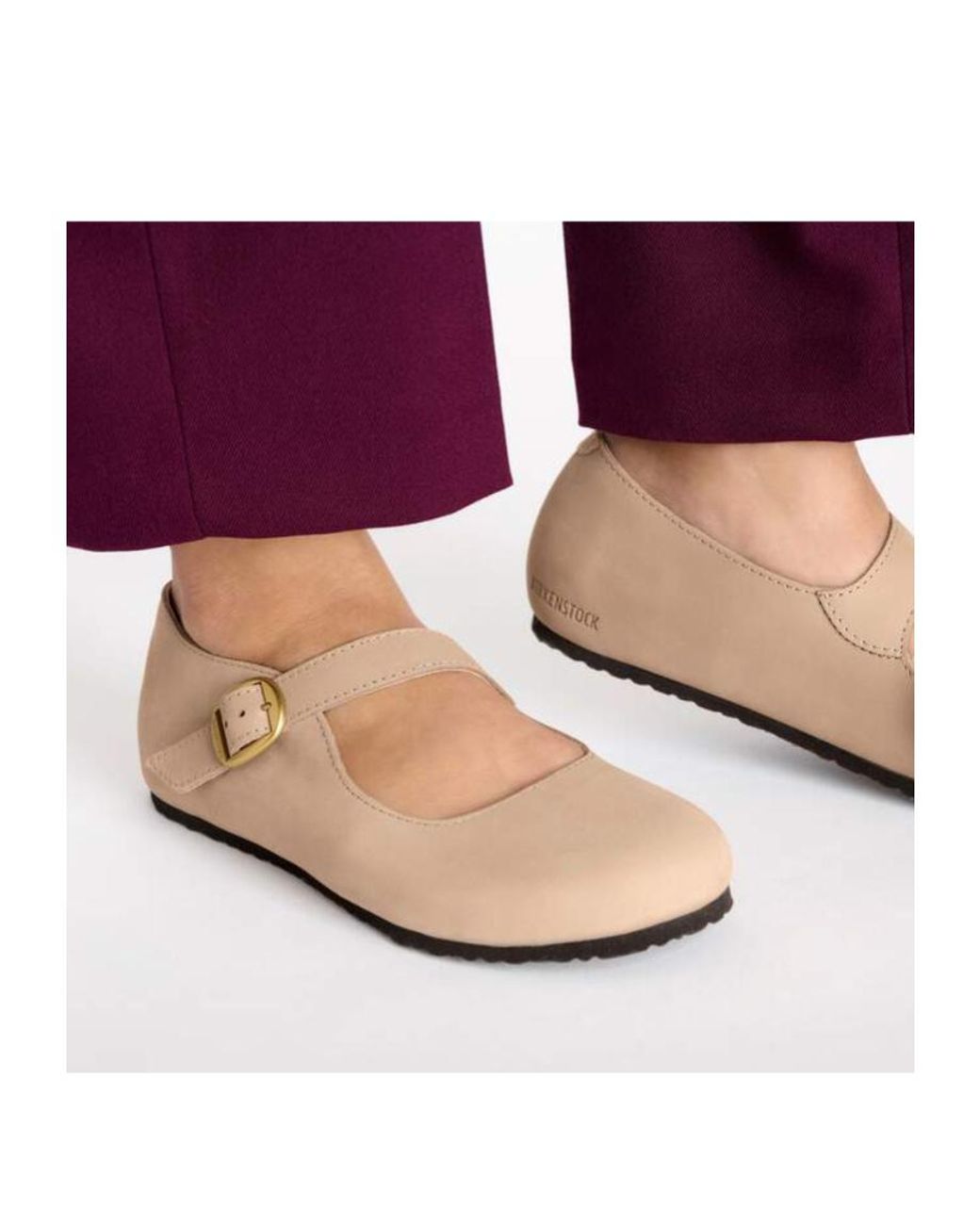Birkenstock Natural Tracy Buckle-Strap Ballet Flats