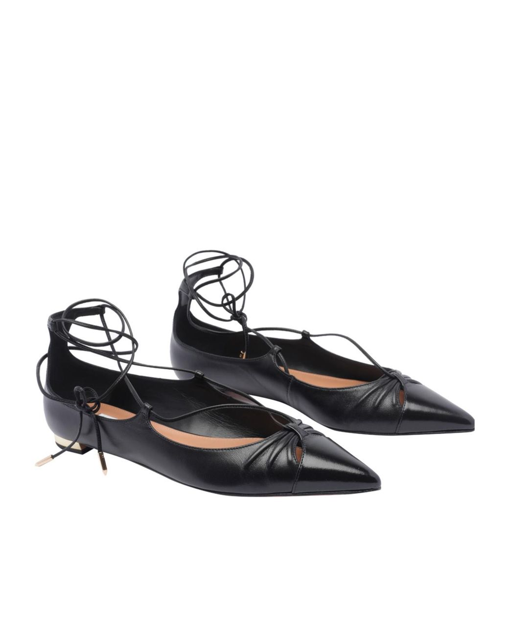 Aquazzura Black Gabi Pointed Toe Flat Shoes