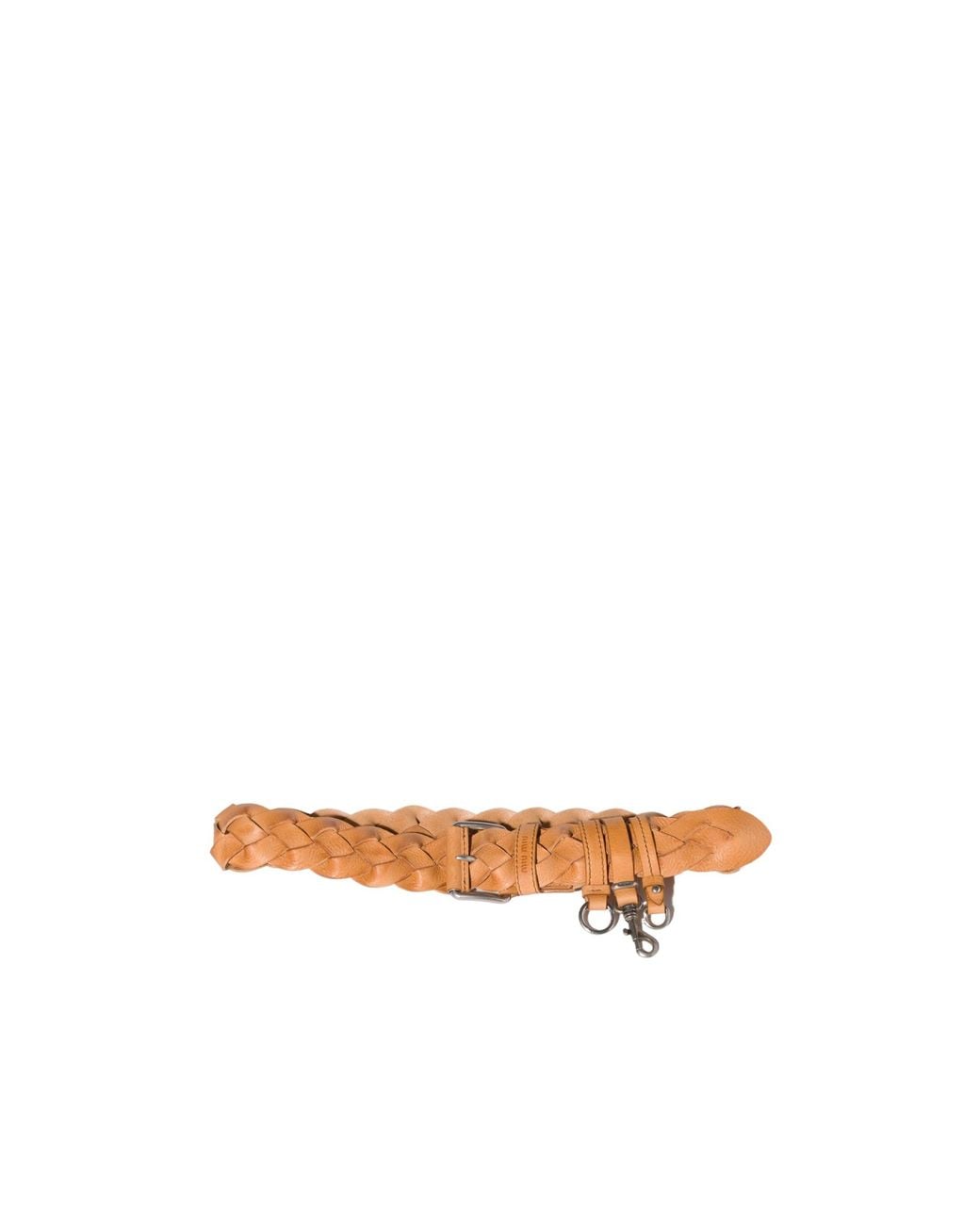 Miu Miu White Braided Buckle Belt