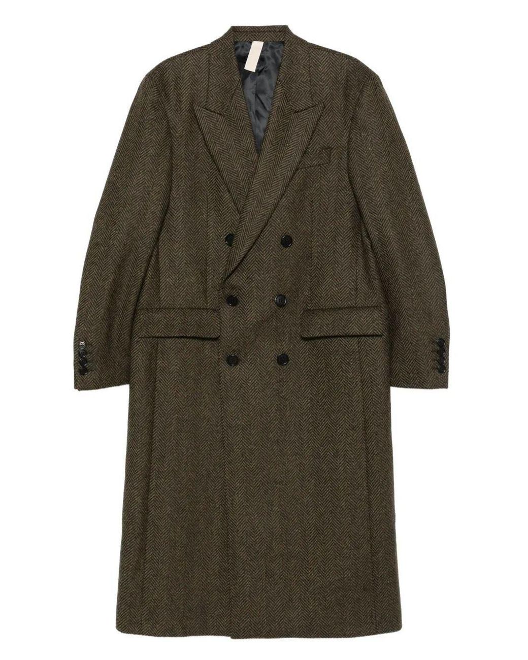 sunflower Brown Herringbone Double-Breasted Coat for men