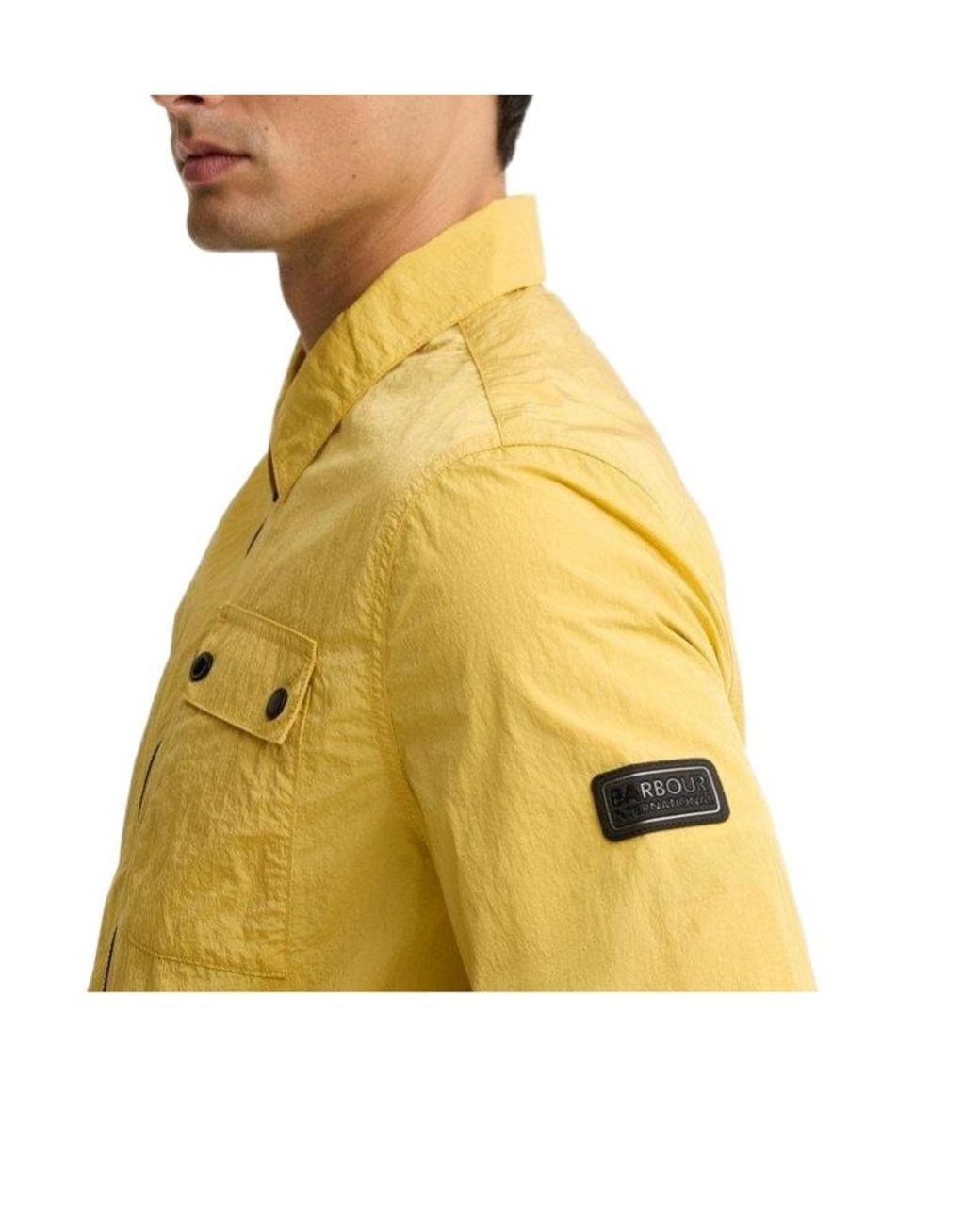 Barbour Yellow Inline Cotton Long Sleeve Overshirt for men