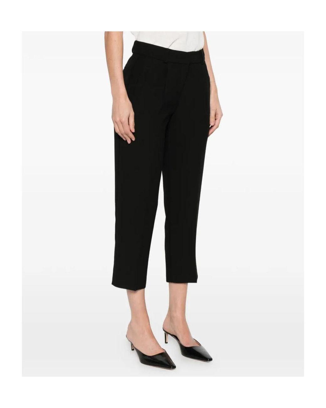 Patrizia Pepe Black Belt-Loop Pocket Trousers