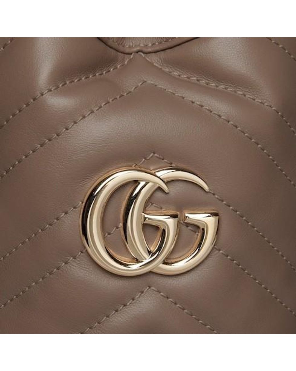 Gucci Brown Gg Marmont Mini Bucket Bag