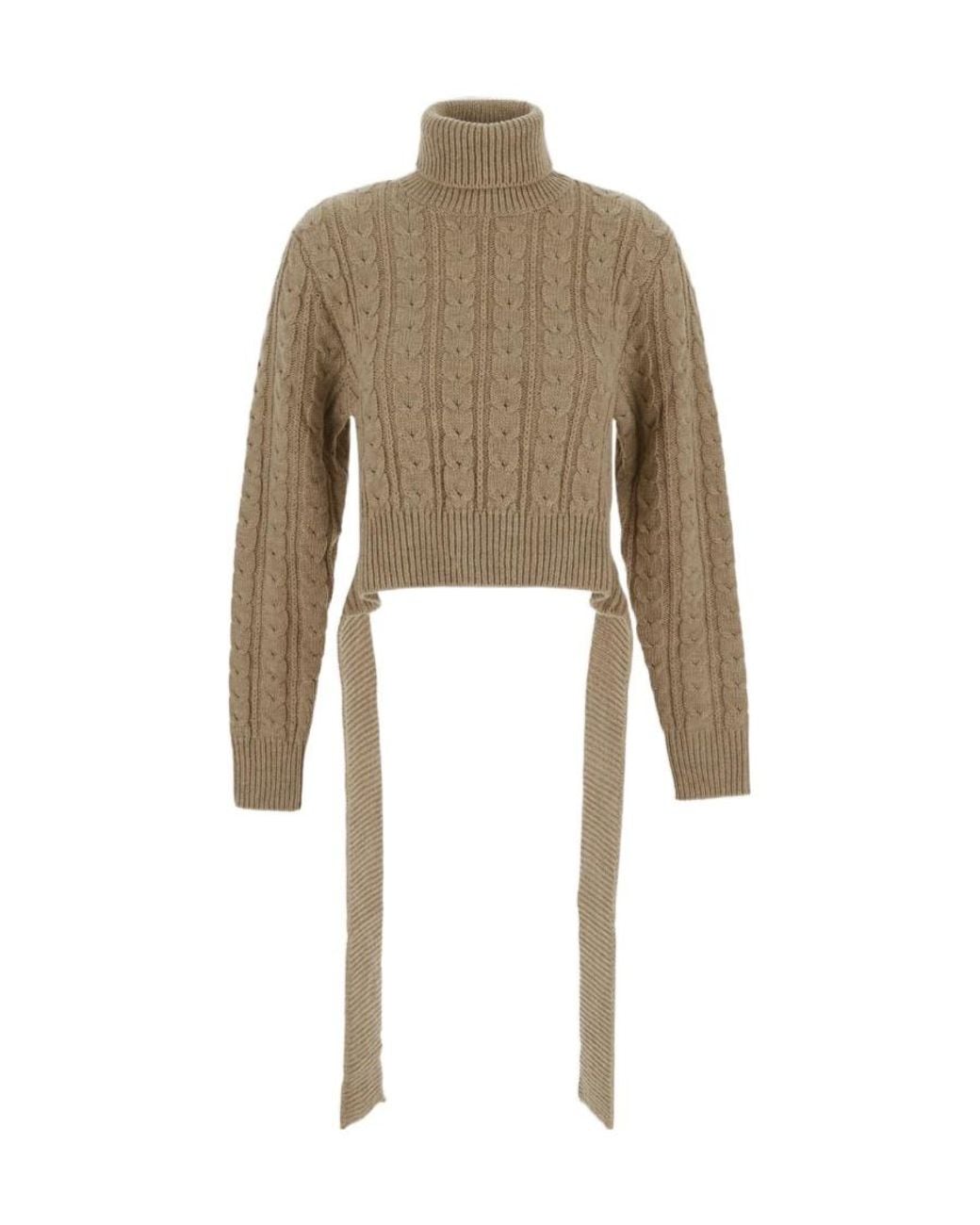 MM6 by Maison Margiela Natural Roll-Neck Knitted Jumper
