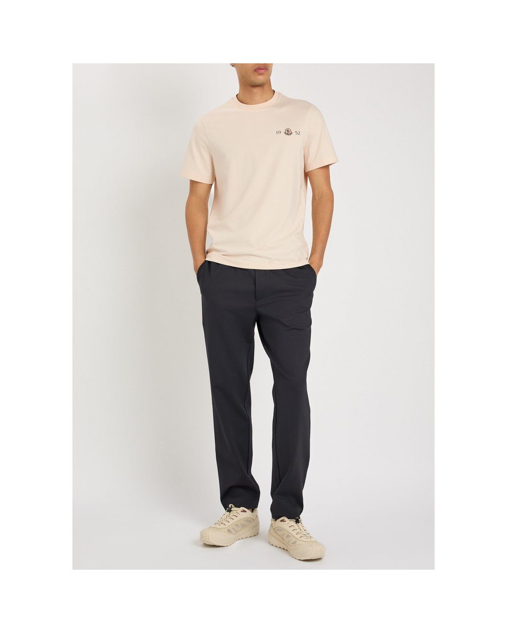 Moncler Natural Cotton Short-Sleeve Slim-Fit T-Shirt for men