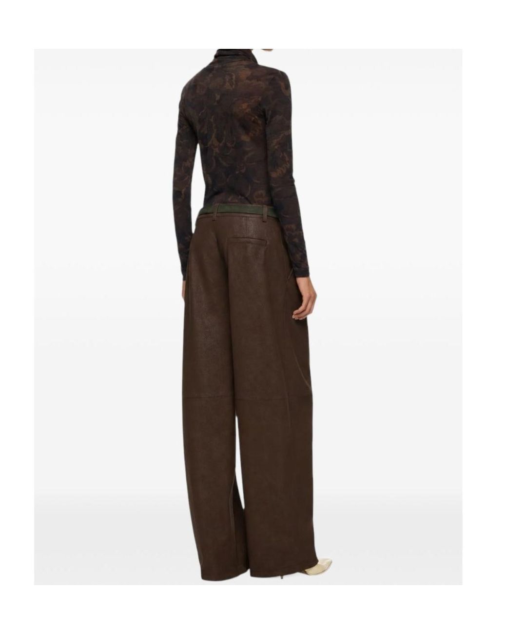 Pinko Brown Wide-Leg Pants