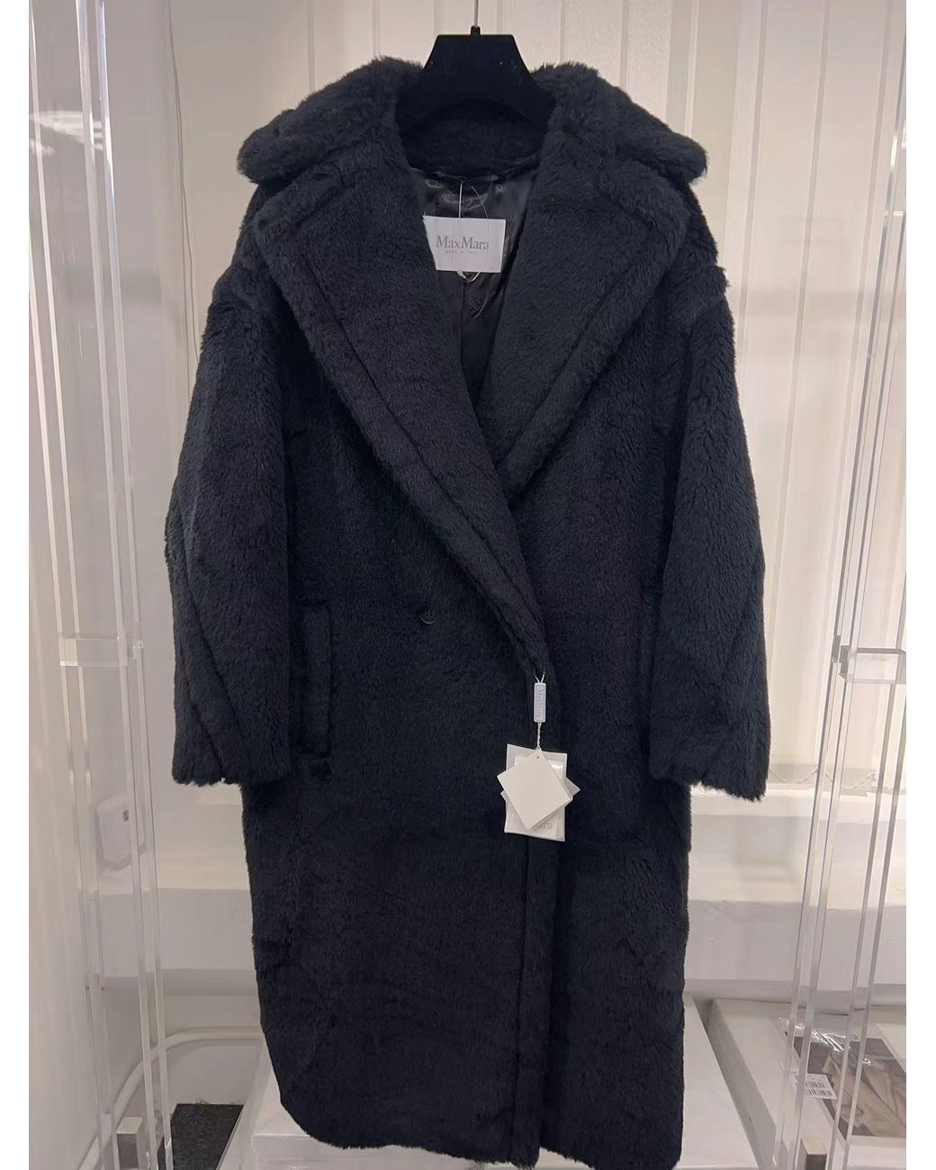 Max Mara Black Tedgirl Button-Up Long Coat