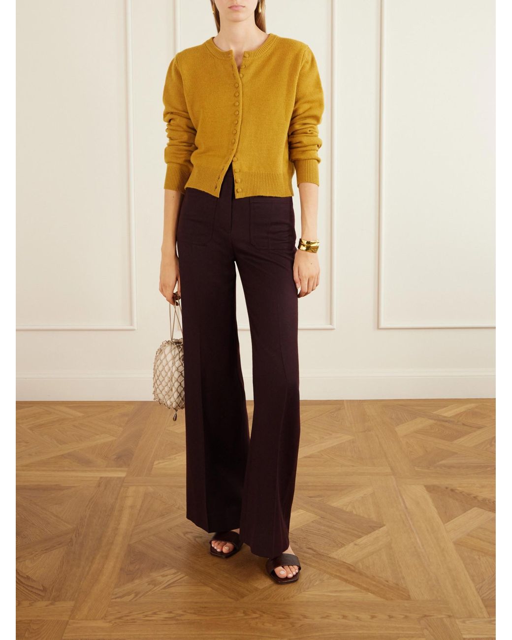 TOVE Yellow Wool And Cashmere-Blend Cardigan