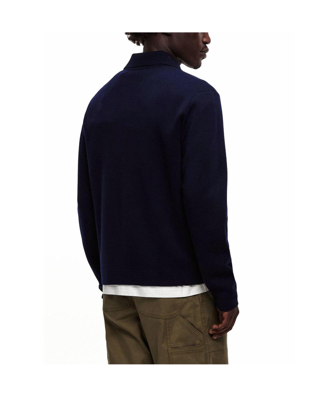 Moncler Blue Casual Zip-Up Knit Sweater for men