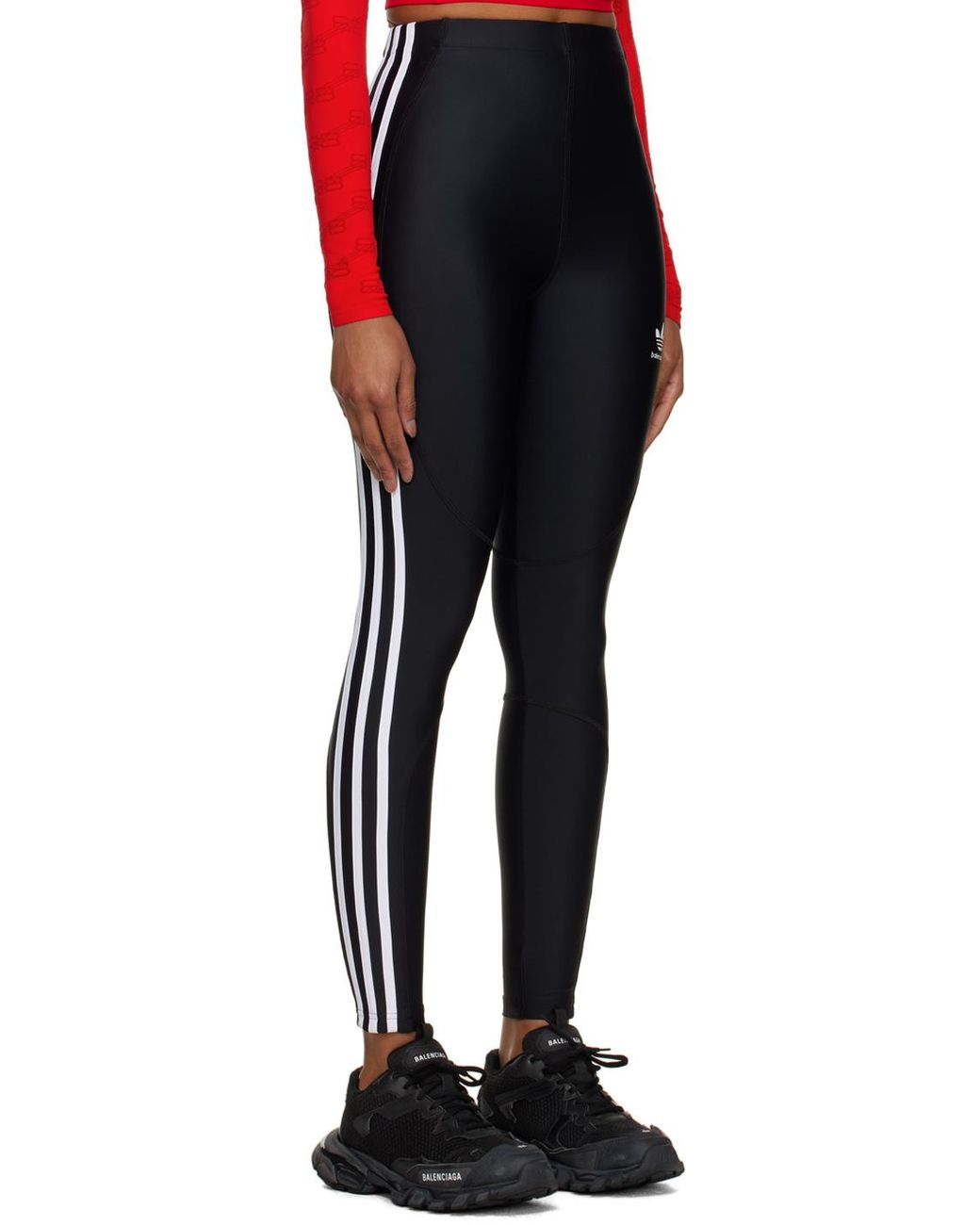 Balenciaga Gray X Adidas Logo Printed Leggings