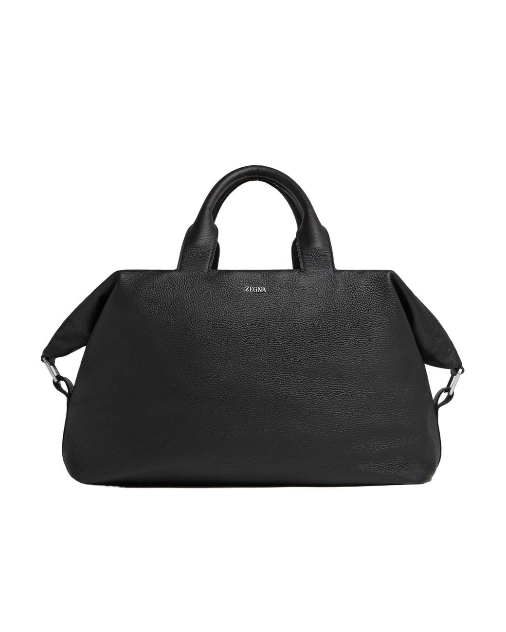 Zegna Black Raglan Deerskin Holdall for men