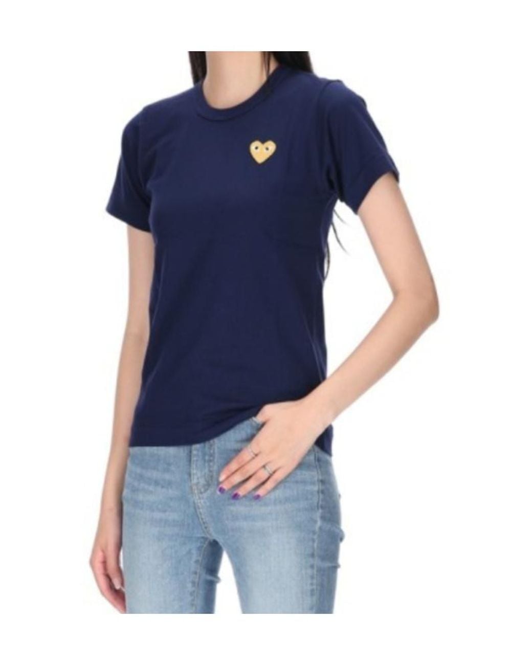 COMME DES GARÇONS PLAY Blue Round-Necked Logo T-Shirt
