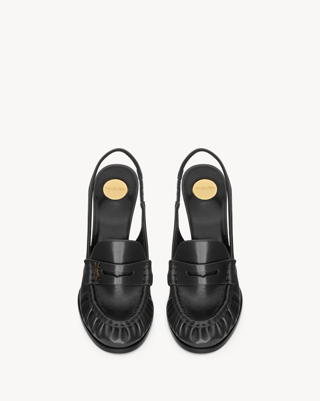 Saint Laurent Black Le Loafer Slingback Pumps