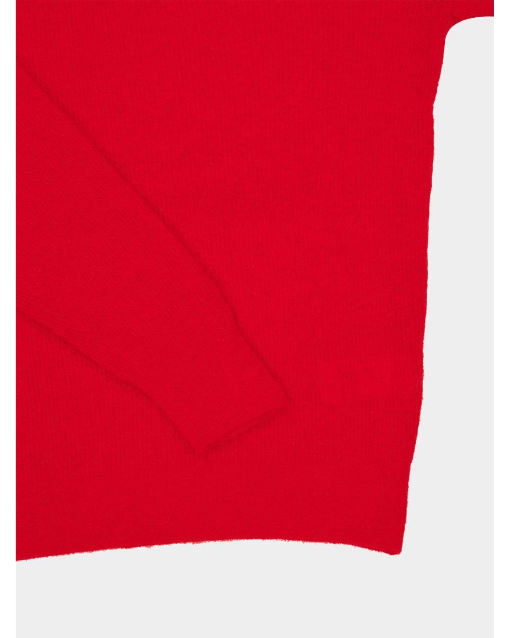 Auralee Red Sheer V-Neck Knitted Sweater for men