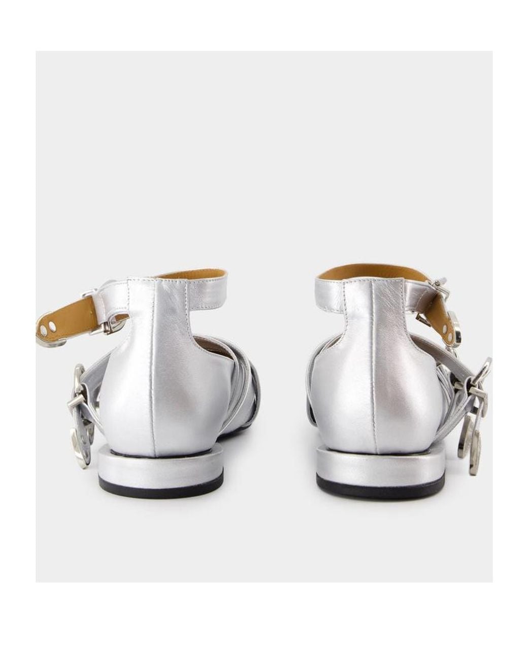 Toga White Cross Strap Ballet Shoes