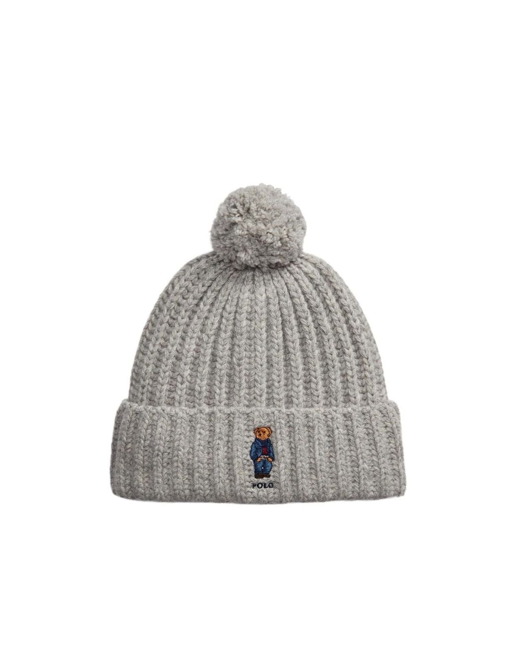 Polo Ralph Lauren Gray Light Ribbed Knit Beanie