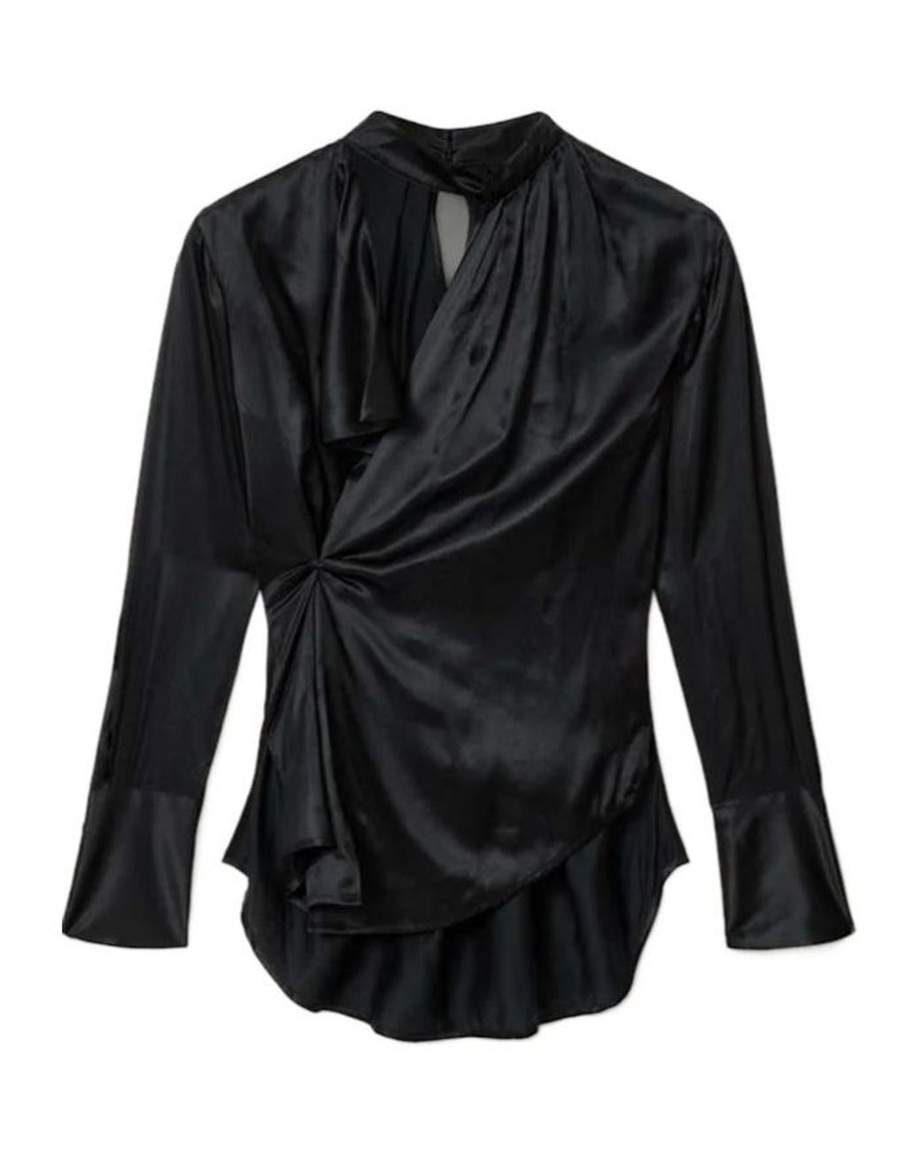AllSaints Black Pleated Top