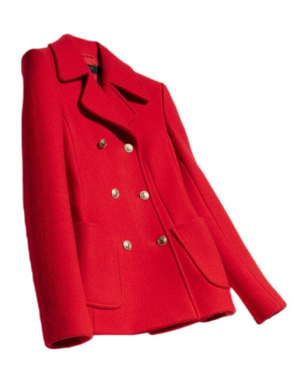 Gucci Red Double-Breasted Wool Polyamide Coat