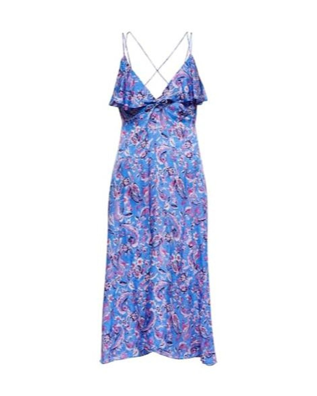 Isabel Marant Blue Paysa Printed Silk-Blend Midi Dress