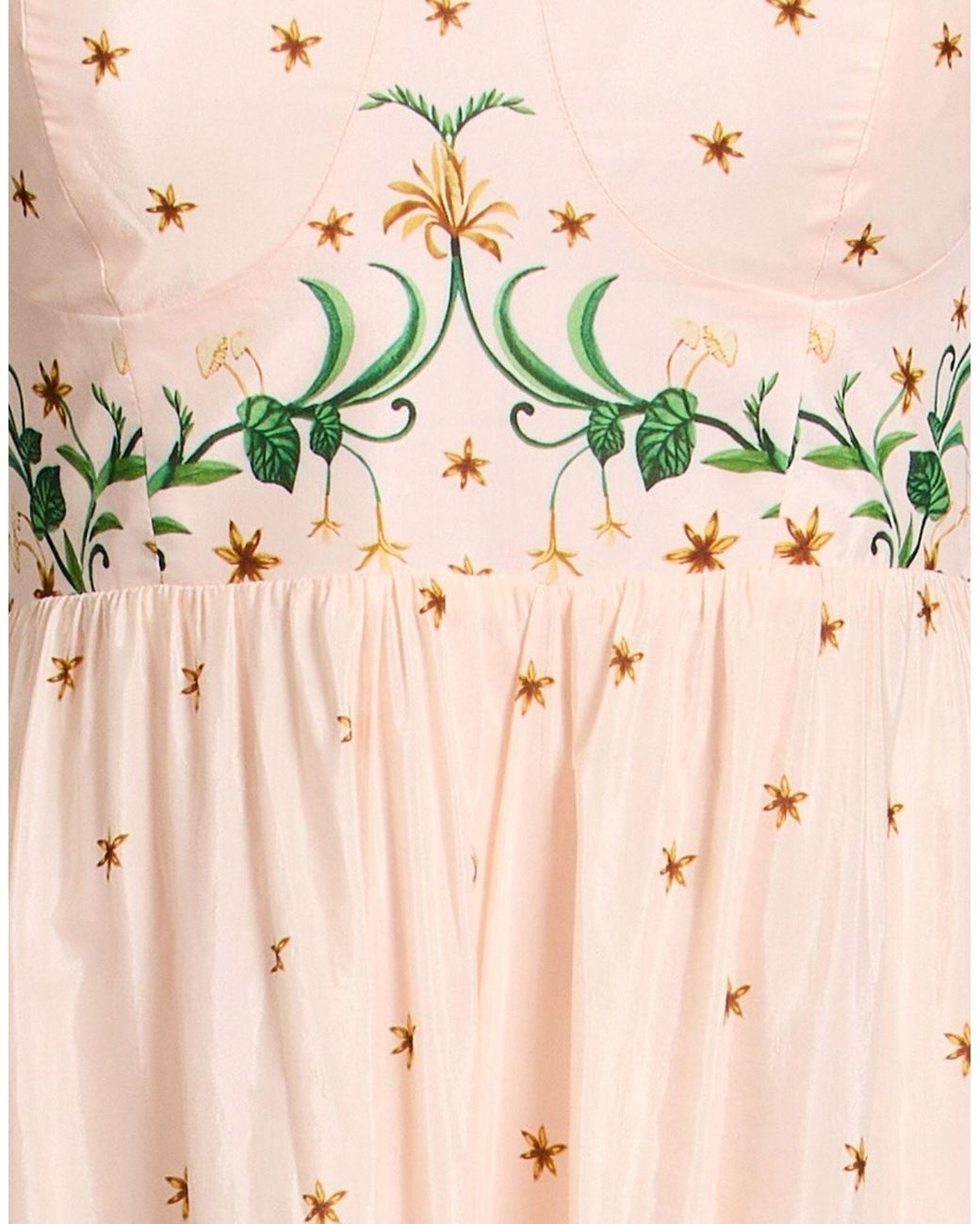 Farm Rio Metallic Floral Print Slip Dress