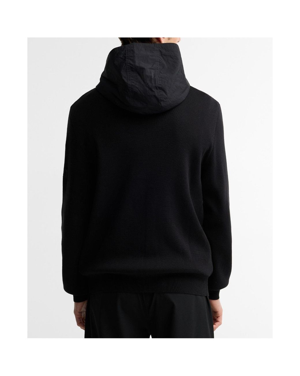 Barbour Black Long Sleeve Hooded Zip Knit Jacket for men